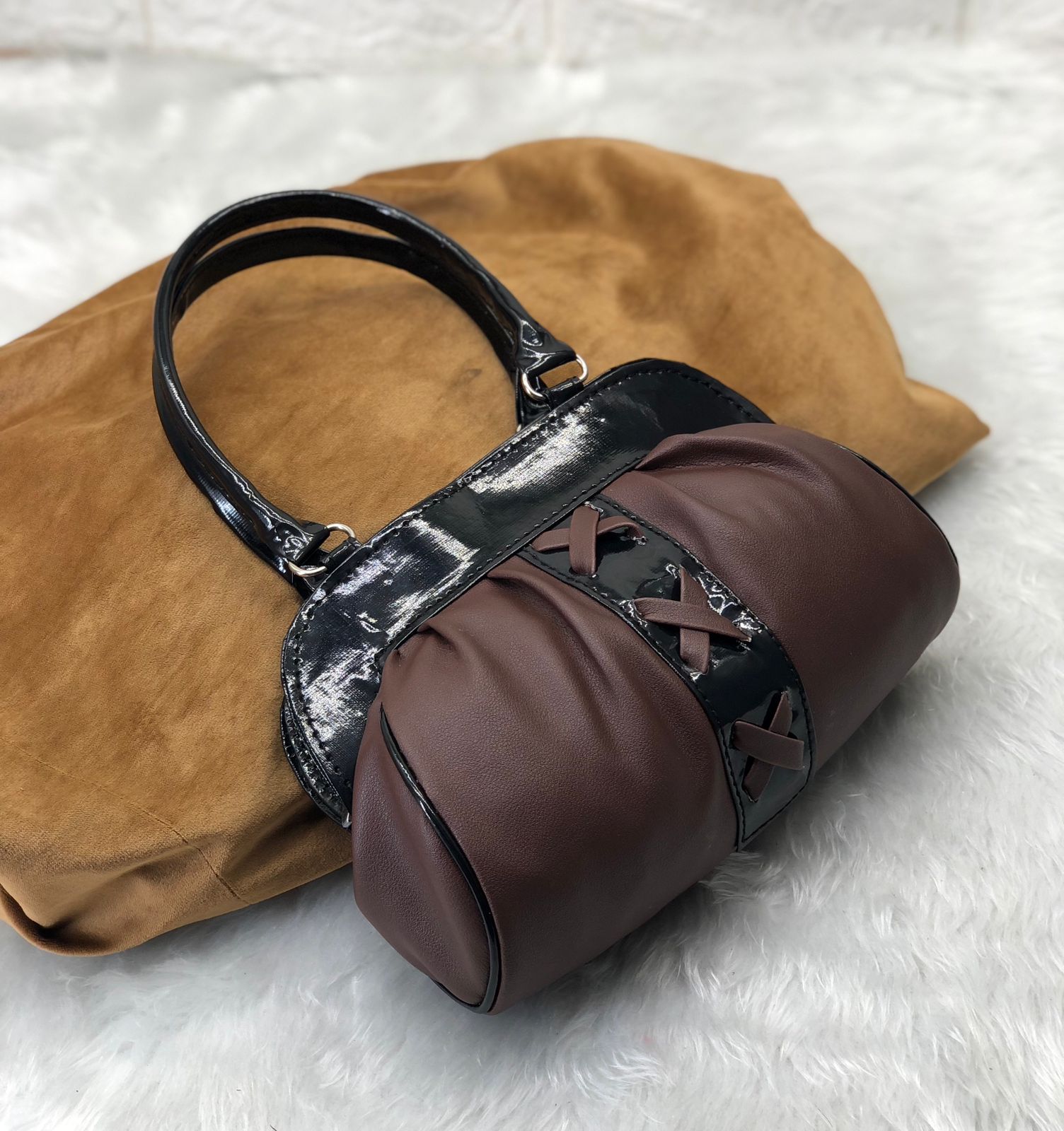 Minimal Chic: Small Sling Bag with Cross Mark Center
